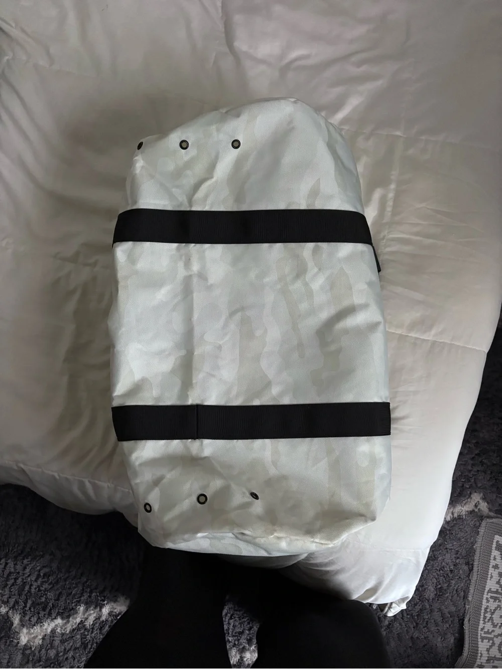 MR Comedy Club White Camo Duffel Bag